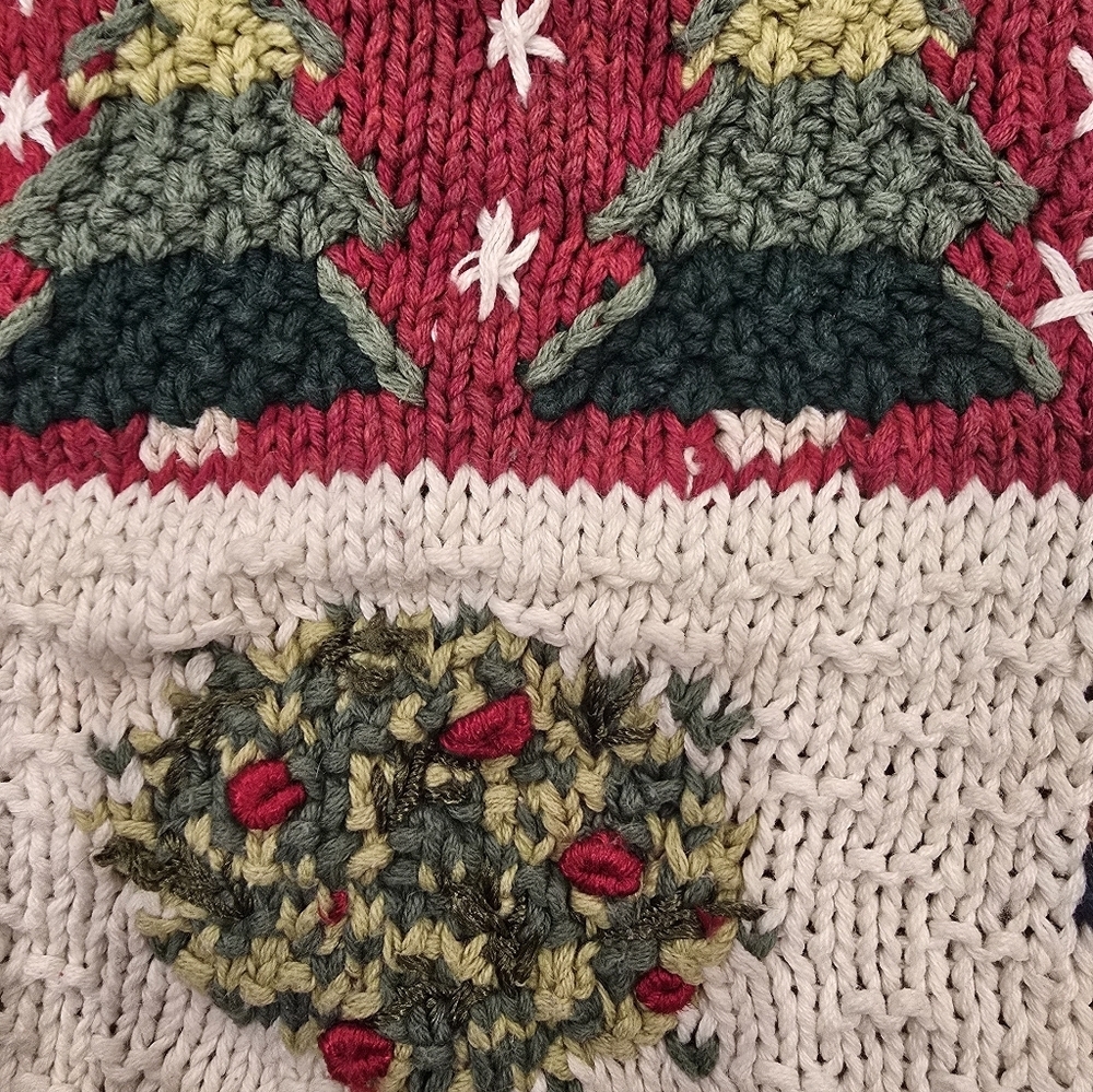 Vtg Heirloom Collectibles Christmas Chunky Cardigan Sweater Size M - Picture 6 of 11
